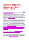 WGU D027 OA EXAM 2026-2027 ACTUAL EXAM TEST BANK 100 QUESTIONS AND CORRECT ANSWERS &vert; AGRADE