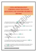 CFESA REFRIGERATION CERTIFICATION TEST EXAM QUESTIONS AND ANSWERS GRADED A&plus; 2025&sol;2026