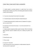CCMA FINAL EXAM QUESTIONS & ANSWERS
