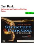 Test Bank for Structure & Function of the Body 16th Edition by Kevin Patton &ndash; Complete Exam Prep with Verified Answers