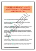 CERTIFIED EMERGENCY NURSING EXAM QUESTIONS AND ANSWERS GRADED A&plus; 2025&sol;2026