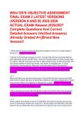 WGU D076 OBJECTIVE ASSESSMENT FINAL EXAM 2 LATEST VERSIONS &lpar;VERSION A AND B&rpar; 2025-2026 ACTUAL EXAM &sol;Newest 2026&sol;2027 Complete Questions And Correct Detailed Answers &lpar;Verified Answers&rpar; &vert;Already Graded A&plus;&vert;&vert;Brand New Version&excl;&excl;