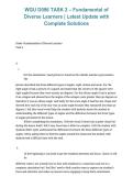 WGU D096 Task 2 Fundamentals of Diverse Learners &vert; Western Governors University &vert; Complete Solutions
