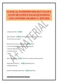 CLINICAL PATHOPHYSIOLOGY EXAM 1 LCON MCGOWEN EXAM QUESTIONS AND ANSWERS GRADED A&plus; 2025&sol;2026