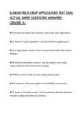 ILLINOIS FIELD CROP APPLICATORS TEST 2026 ACTUAL PAPER QUESTIONS ANSWERS GRADED A&plus;
