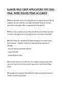 ILLINOIS FIELD CROP APPLICATORS TEST 2026 FINAL PAPER SOLVED ITEMS ACCURATE