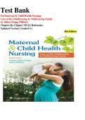 Maternal Child Health Nursing Test Bank 8th Edition &vert; Chapter-by-Chapter MCQs with Rationales & A&plus; Answers