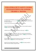 COLLATERAL DUTY SAFETY COURSE EXAM QUESTIONS AND ANSWERS GRADED A&plus; 2025&sol;2026