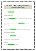 PN 3004 Final Exam Questions & Answers 2026 Guide
