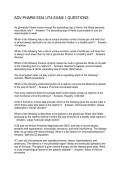ADV PHARM 5334 UTA EXAM 1 QUESTIONS