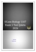 UConn Biology 1107 Exam 1 Test Qs&As 2026