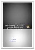 UConn Biology 1107 Exam 1 Questions And Answers