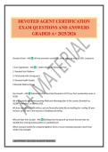 DEVOTED AGENT CERTIFICATION EXAM QUESTIONS AND ANSWERS GRADED A&plus; 2025&sol;2026