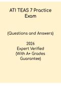 ATI TEAS 7 Practice Questions and Answers PDF &vert; 2026 Exam Prep