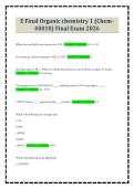 E Final Organic chemistry 1 &lpar;Chem40010&rpar; Final Exam 2026