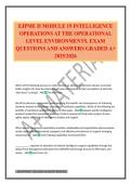 EJPME II MODULE 19 INTELLIGENCE OPERATIONS AT THE OPERATIONAL LEVEL ENVIRONMENTS&period; EXAM QUESTIONS AND ANSWERS GRADED A&plus; 2025&sol;2026