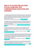 WGU D115 OA AND PRE-OA EXAM ACTUAL EXAM 2026 TEST COMPREHENSIVE QUESTIONS AND ANSWERS 