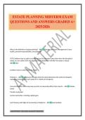 ESTATE PLANNING MIDTERM EXAM QUESTIONS AND ANSWERS GRADED A&plus; 2025&sol;2026