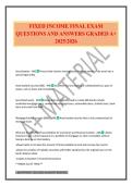 FIXED INCOME FINAL EXAM QUESTIONS AND ANSWERS GRADED A&plus; 2025&sol;2026