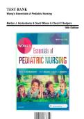 Test Bank for Wong's Essentials of Pediatric Nursing&comma; 10th Edition by Hockenberry&comma; 9780323353168&comma; Covering Chapters 1-30 &vert; Includes Rationales