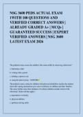 NSG 3600 PEDS ACTUAL EXAM  1WITH 100 QUESTIONS AND  VERIFIED CORRECT ANSWERS &vert;  ALREADY GRADED A&plus; &vert; MCQs &vert;  GUARANTEED SUCCESS &vert; EXPERT  VERIFIED ANSWERS &vert; NSG 3600  LATEST EXAM 2026             The pediatric nurse assess the toddler's fine motor s
