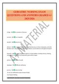 GERIATRIC NURSING EXAM QUESTIONS AND ANSWERS GRADED A&plus; 2025&sol;2026