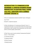INTRODUCTION TO COMMUNICATION DISORDERS A LIFESPAN EVIDENCE BASED PERSPECTIVE 7TH EDITION FINAL PAPER 2026 FULL QUESTIONS WITH CORRECT ANSWERS GRADED A&plus;
