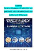 TEST BANK For Operations and Supply Chain Management&comma; 11th Edition by Roberta S&period; Russell&comma; Bernard W&period; Taylor&comma; Verified Chapters 1 - 17&comma; Complete Newest Version