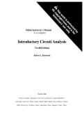Introductory Circuit Analysis 12th Edition Instructor&rsquo;s Manual A&plus; ISBN 9780134484143 by Boylestad