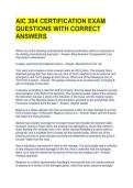 AIC 304 CERTIFICATION EXAM QUESTIONS WITH CORRECT ANSWERS 