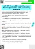 ATI RN Mental Health Nursing  Exam Questions and Answers&vert;  Verified