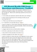 ATI Mental Health CMS Exam  Questions and Answers&vert; Verified 