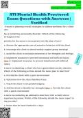 ATI Mental Health Proctored  Exam Questions with Answers&vert;  Verified 