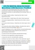 ATI PN MENTAL HEALTH EXAM  Questions with Answers&vert; Verified 