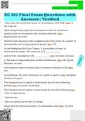 EC 302 Final Exam Questions with  Correct Answers&vert; Verified 