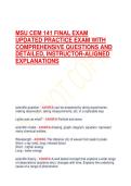   MSU CEM 141 FINAL EXAM  UPDATED PRACTICE EXAM WITH  COMPREHENSIVE QUESTIONS AND  DETAILED&comma; INSTRUCTOR-ALIGNED  EXPLANATIONS 