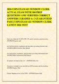2026 USPS EXAM 421 WINDOW CLERK  ACTUAL EXAM WITH 100 PREP  QUESTIONS AND VERIFIED CORRECT  ANSWERS &vert; GRADED A&plus; &vert; GUARANTEED  PASS &vert; USPS EXAM 421 WINDOW CLERK  LATEST 2026 TEST