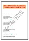 HESI A2 GRAMMAR EXAM QUESTIONS AND ANSWERS GRADED A&plus; 2025&sol;2026
