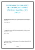 Florida P&C Exam Practice Questions with Verified Solutions &ndash; Graded A&plus; New Update