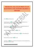 HR BLOCK &lpar;TKA EXAM PREP&rpar; EXAM QUESTIONS AND ANSWERS GRADED A&plus; 2025&sol;2026