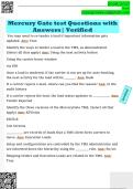 Mercury Gate test Questions with  Answers&vert; Verified