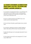 LA COUNTY PARAMEDIC ACCREDITATION EXAM SCRIPT 2026 FULL SOLUTIONS AND CORRECT ANSWERS GRADED A&plus;