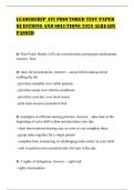 LEADERSHIP ATI PROCTORED TEST PAPER QUESTIONS AND SOLUTIONS 2026 ALREADY PASSED