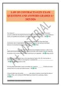 LAW OF CONTRACTS &num;1251 EXAM QUESTIONS AND ANSWERS GRADED A&plus; 2025&sol;2026