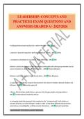 LEADERSHIP&colon; CONCEPTS AND PRACTICES EXAM QUESTIONS AND ANSWERS GRADED A&plus; 2025&sol;2026