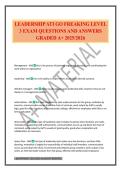 LEADERSHIP ATI GO FREAKING LEVEL 3 EXAM QUESTIONS AND ANSWERS GRADED A&plus; 2025&sol;2026