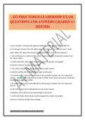 ATI PROCTORED LEADERSHIP EXAM QUESTIONS AND ANSWERS GRADED A&plus; 2025&sol;2026