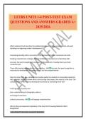 LETRS UNITS 1-4 POST-TEST EXAM QUESTIONS AND ANSWERS GRADED A&plus; 2025&sol;2026