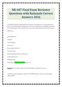 NR-607 Final Exam Reviewer Questions with Rationale Correct Answers 2026