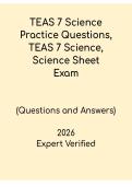 TEAS 7 Science Practice Questions & Study Sheet PDF &vert; 2026 Prep